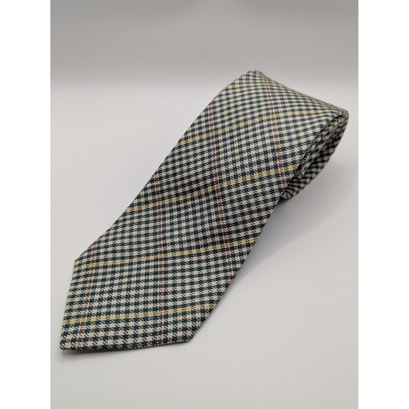 Polo Ralph Lauren Other - Polo Ralph Lauren Mens Silk Tie Green Houndstooth Glen Plaid Check RN 41381